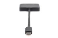 Digitus DS-45338 HDMI / USB-C Adapter [1x USB-C - 2x HDMI-bus] Zwart Geschikt voor HDMI, High Speed HDMI, Zonder laadbus, Ultra HD-HDMI - thumbnail
