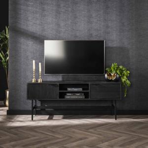 LifestyleFurn TV-meubel Novy Mangohout, 140cm - Massief mango zwart