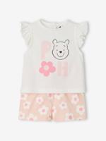 Gebloemde babyset voor meisjes WINNIE DE POEH lichtroze