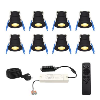 Set van 8 12V 3W - Mini LED Inbouwspot - Zwart - Dimbaar - Verzonken - Verandaverlichting - IP65 voor buiten - 2700K - Warm wit Set van 8 12V 3W - Mini LED Inbouwspot - Zwart - Dimbaar - Verzonken - Verandaverlichting - IP65 voor buiten - 2700K - Warm wit
