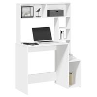 Bureau met schappen 100x45x140 cm bewerkt hout wit