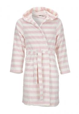 Badjas met capuchon / Roze-witte streep - 46