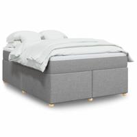 Boxspring met matras stof lichtgrijs 140x200 cm