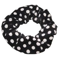 2 PC'S Velvet Leopard haar ring goud fluweel hoofdband Flanel haar band hairball haar Pocket bloem (zwart-wit stippen)