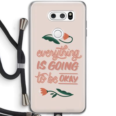 Optimistic flower girl: LG V30 Transparant Hoesje met koord