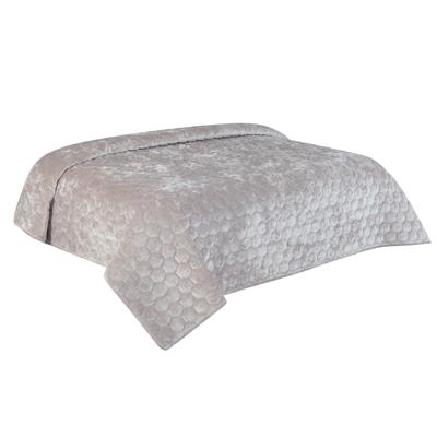 Unique Living Bedsprei Amiens - lichtgrijs - 220 x 220 cm - katoen/polyester - luxe motief