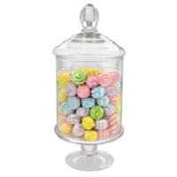 Gerimport snoeppot/voorraadpot Lisa - glas - D12,5 x H28 cm - transparant - decoratie Gerimport snoeppot/voorraadpot Lisa - glas - D12,5 x H28 cm - transparant - decoratie