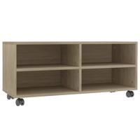 The Living Store tv-meubel Sonoma Eiken - 90 x 35 x 35 cm - Stevig en Duurzaam - 4 Open Vakken - Gemakkelijk te