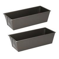 Rechthoekige bakvorm voor cake - 2x - 30 x 11 x 7 cm - Met anti-aanbak laag - Bakvormen voor o.a. ca