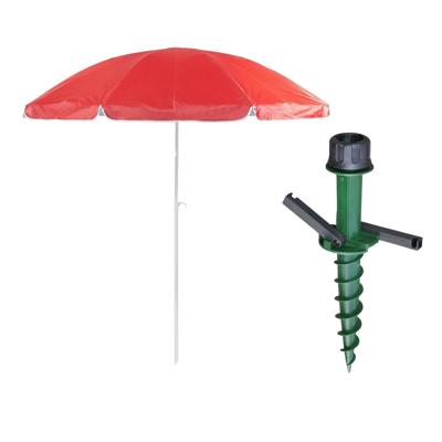 Parasol met dikke grondharing - rood - polyester - Dia 200 cm - voor het strand