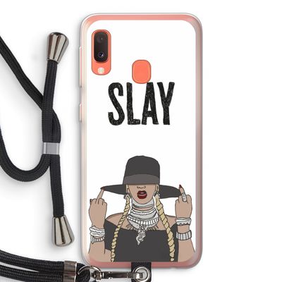 Slay All Day: Samsung Galaxy A20e Transparant Hoesje met koord