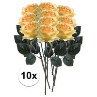 10x Gele rozen Simone kunstbloemen 45 cm - thumbnail