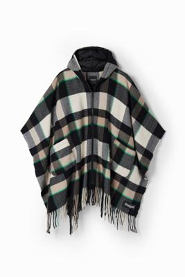 Geruite poncho capuchon - MATERIAL FINISHES - U