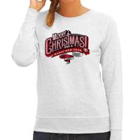 Merry Christmas Kersttrui sweater - voor dames - grijs - Kerstdiner kleding
