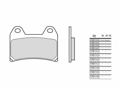 BREMBO Remblokken, voor de moto, Road/Sport Organisch 07BB19RC