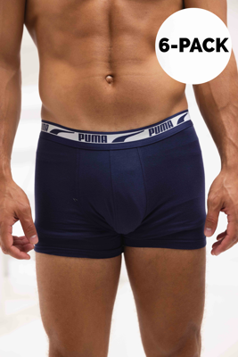 Puma Multi Logo Boxershort 6-Pack Heren Blauw - Maat L - Kleur: Blauw | Soccerfanshop