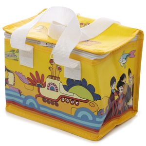 Kleine koeltas voor lunch geel met Yellow Submarine print 16 x 21 x 14 cm 4,7 liter