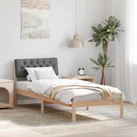 Bedframe Bruin en donkergrijs 75 x 190 cm Massief grenenhout