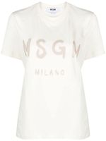 MSGM t-shirt en coton à logo imprimé - Tons neutres