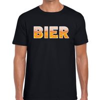 Bier tekst t-shirt zwart heren - thumbnail