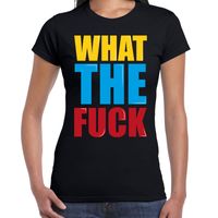 What the fuck fun tekst t-shirt zwart dames