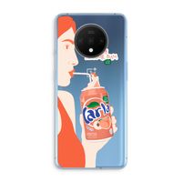 Peach please!: OnePlus 7T Transparant Hoesje