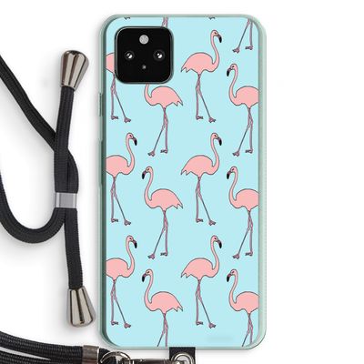 Anything Flamingoes: Pixel 5a 5G Transparant Hoesje met koord