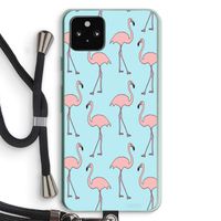 Anything Flamingoes: Pixel 5a 5G Transparant Hoesje met koord