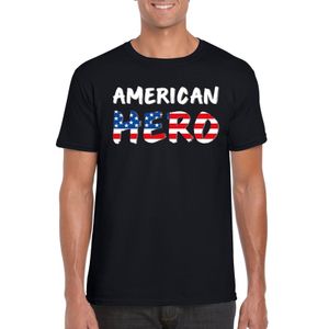 American hero tekst t-shirt zwart heren