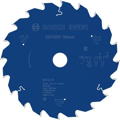 Bosch Accessoires EXPERT Wood Cirkelzaagblad | 165 x 1,8/1,3 x 20 mm | T20 - 2608902216