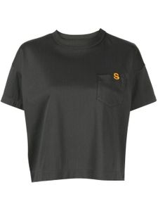 sacai t-shirt en coton à logo brodé - Gris