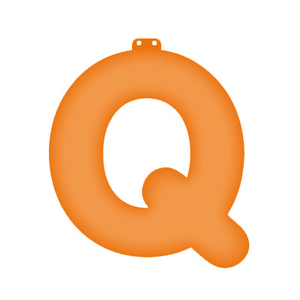 Oranje opblaasbare letter Q