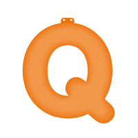 Oranje opblaasbare letter Q - thumbnail