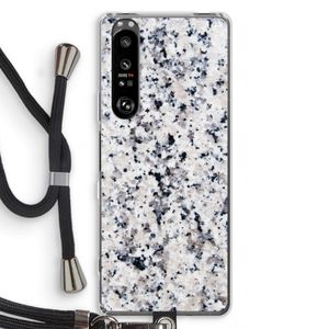 Gespikkelde marmer: Sony Xperia 1 III Transparant Hoesje met koord