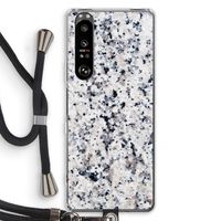 Gespikkelde marmer: Sony Xperia 1 III Transparant Hoesje met koord