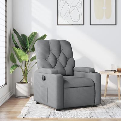 Fauteuil verstelbaar stof lichtgrijs