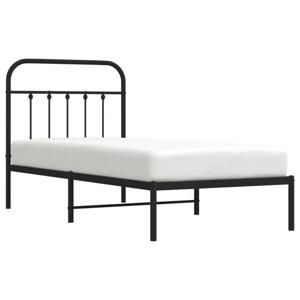 vidaXL Bedframe met hoofdbord metaal zwart 90x200 cm