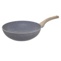 Wokpan/hapjespan - aluminium - Alle kookplaten geschikt - grijs - dia 28 cm