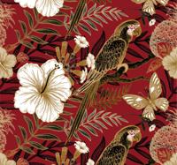 Slaapkamer behang met elegante rode bloemen