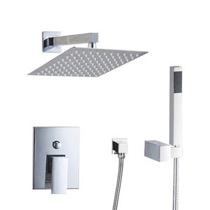 LED chroom inbouw douche