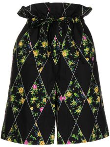 MSGM short taille-haute à fleurs - Noir