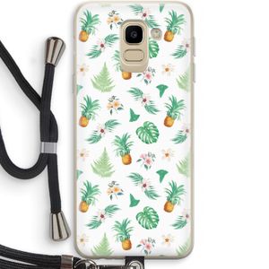 Ananas bladeren: Samsung Galaxy J6 (2018) Transparant Hoesje met koord