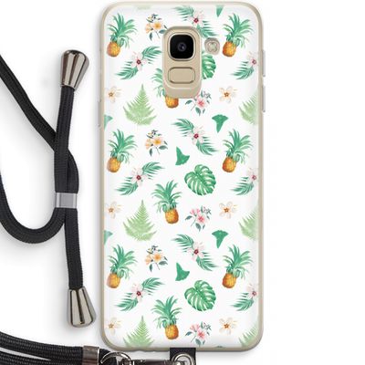 Ananas bladeren: Samsung Galaxy J6 (2018) Transparant Hoesje met koord