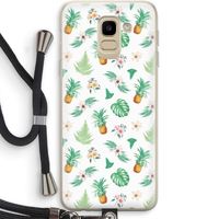 Ananas bladeren: Samsung Galaxy J6 (2018) Transparant Hoesje met koord