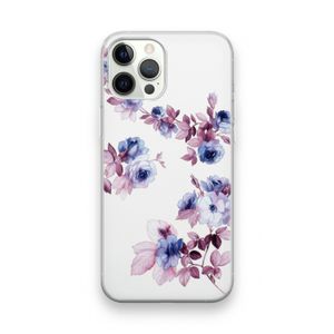 Waterverf bloemen: iPhone 12 Pro Transparant Hoesje
