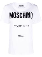 Moschino t-shirt en coton biologique à logo imprimé - Blanc