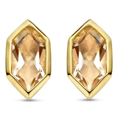 TI SENTO-Milano 7944NU Oorknoppen zilver-synth.kristal goudkleurig-nude 4 x7,5 mm