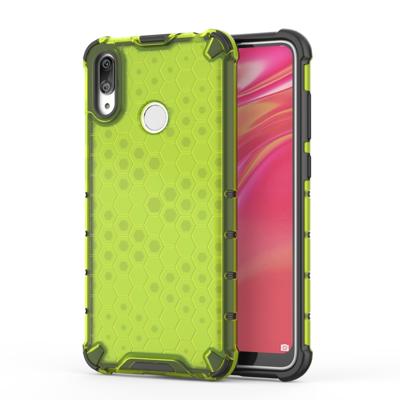 Honingraat schokbestendig PC + TPU Case voor Huawei Y7 (2019) (groen)