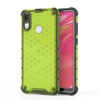 Honingraat schokbestendig PC + TPU Case voor Huawei Y7 (2019) (groen)