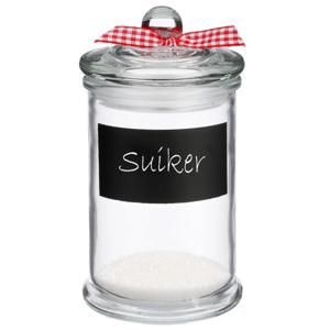 Kruidenpotjes/voorraadpotjes met krijtvlak - 2x stuks - 350 ml - glas